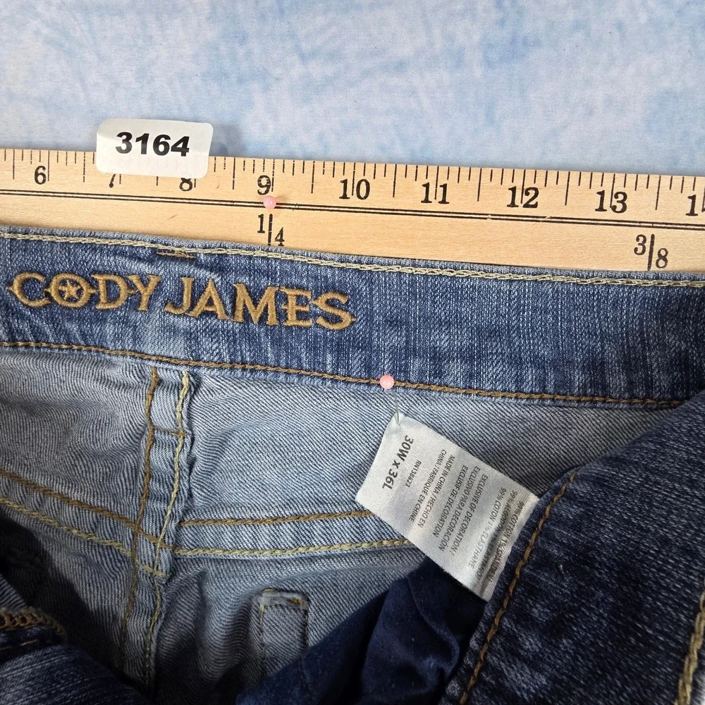 Cody James Mens Slim Straight Western Denim Jeans Medium Wash Blue 30x36